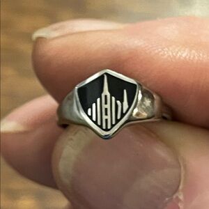 Kids Black and Silver Ring Temple size 5